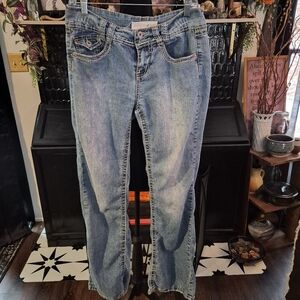 Vintage Y2K Classic Blue Women's Embroidered Fashion Bug Jeans Size 6